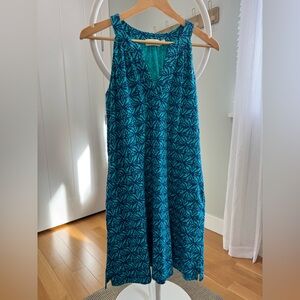 Vineyard Vines Teal and Navy Patterned Dress